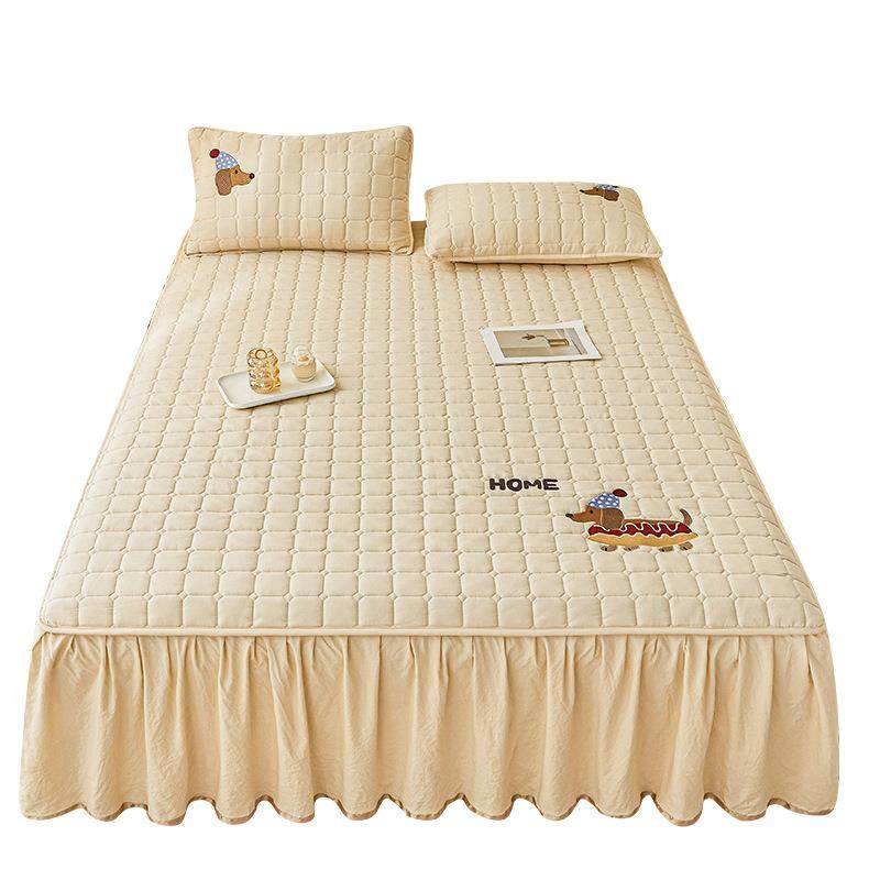 水洗棉夹棉床裙床罩三件套法式床单带裙边遮丑单床罩床裙款,床上用品,床裙,淘宝优惠券,粉丝福利购,淘宝优惠卷