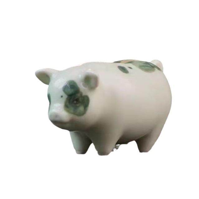 胖嘟嘟陶瓷可爱小花猪摆件迷你桌面家居把玩茶宠企业商务城市礼品,橡塑材料及制品,工业陶瓷,淘宝优惠券,粉丝福利购,淘宝优惠卷