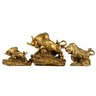 铜牛摆件财运如虹牛福牛生肖铜牛摆件低头牛铜器