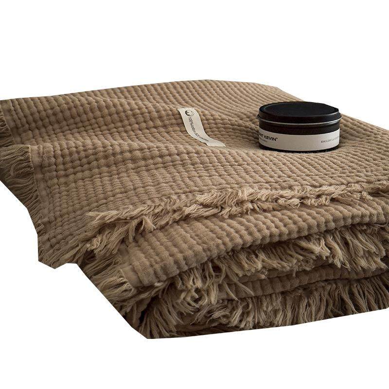 全棉针织流苏毯子午睡毯沙发盖毯母婴级高级感办公室午睡毛毯,床上用品,休闲毯/毛毯/绒毯,淘宝优惠券,粉丝福利购,淘宝优惠卷