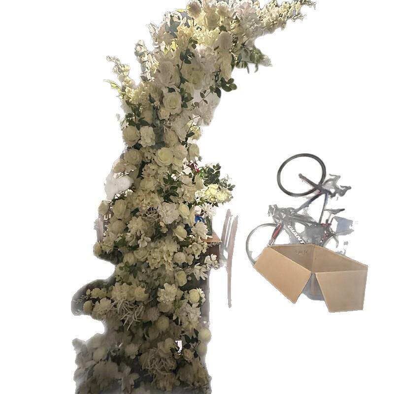 婚礼白色牛角拱门花装饰花艺仿真花假花手工摄影背景布置花艺