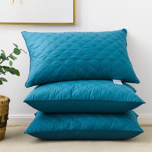 新款全棉双边枕芯彩色绗绣单边枕头羽丝绒棉高弹舒适单人双人枕