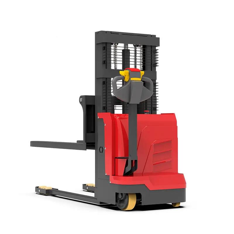 全电动堆高车2吨立式车仓库托叉盘堆垛车2米步站行式液压升降叉车