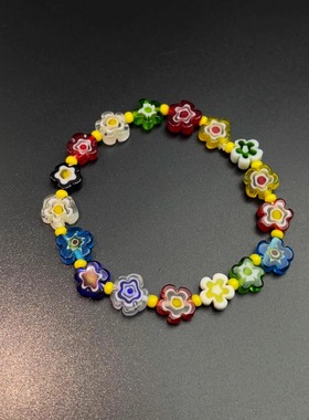 Vintage古着 Glazed flower string手串