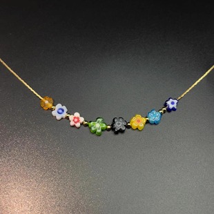 Vintage古着 Colorful daisies beads项链