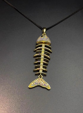 Vintage古着 Colorful fish bones项链