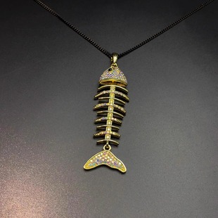 bones项链 fish Vintage古着 Colorful