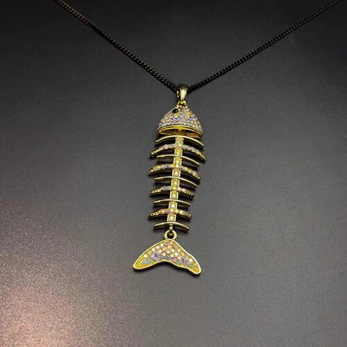 Vintage古着 Colorful fish bones项链