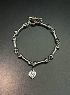 Vintage古着 Silver puppy bones手链