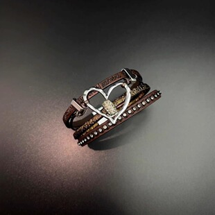 Vintage古著 Leather love手环