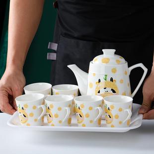 新款 轻奢水具茶具套装 家用整套客厅喝茶水壶陶瓷喝水杯子茶杯 包邮