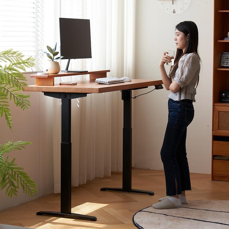 实木电动升降桌智能电脑桌学习桌书桌台式家用办公桌可升降电竞桌