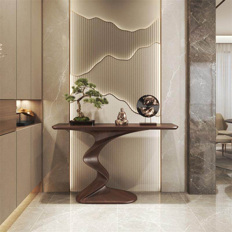 新中式玄关桌长条案简约靠墙实木端景台入户禅意玄关台客厅玄关柜