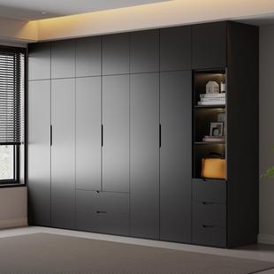 定制ENF全实木衣柜一门到顶家用卧室意式极简灰色衣橱储物柜子