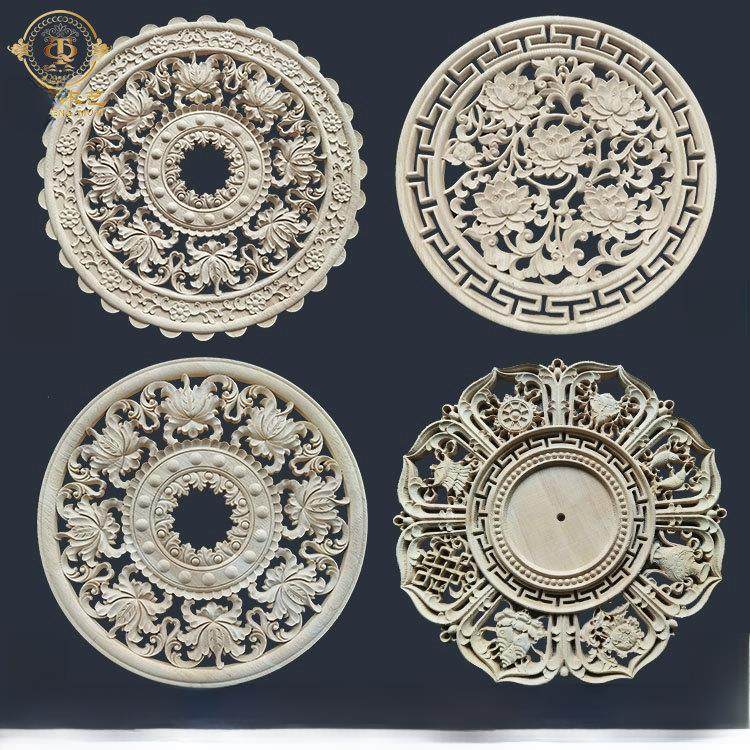 灯板实木雕刻圆天花板中国背景墙圆形花装饰雕刻吉祥八宝莲花,家居饰品,木雕,淘宝优惠券,粉丝福利购,淘宝优惠卷