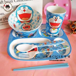 密胺餐具 防摔防烫儿童卡通餐盘碗勺叉筷Kitty哆啦宝宝餐具套装