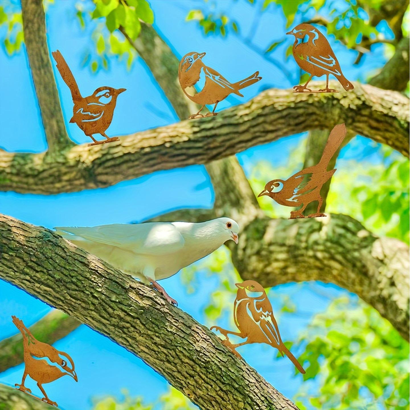 金属小鸟剪影乡村花园装饰围栏鸟类雕塑铁艺摆件户外树林景观装饰