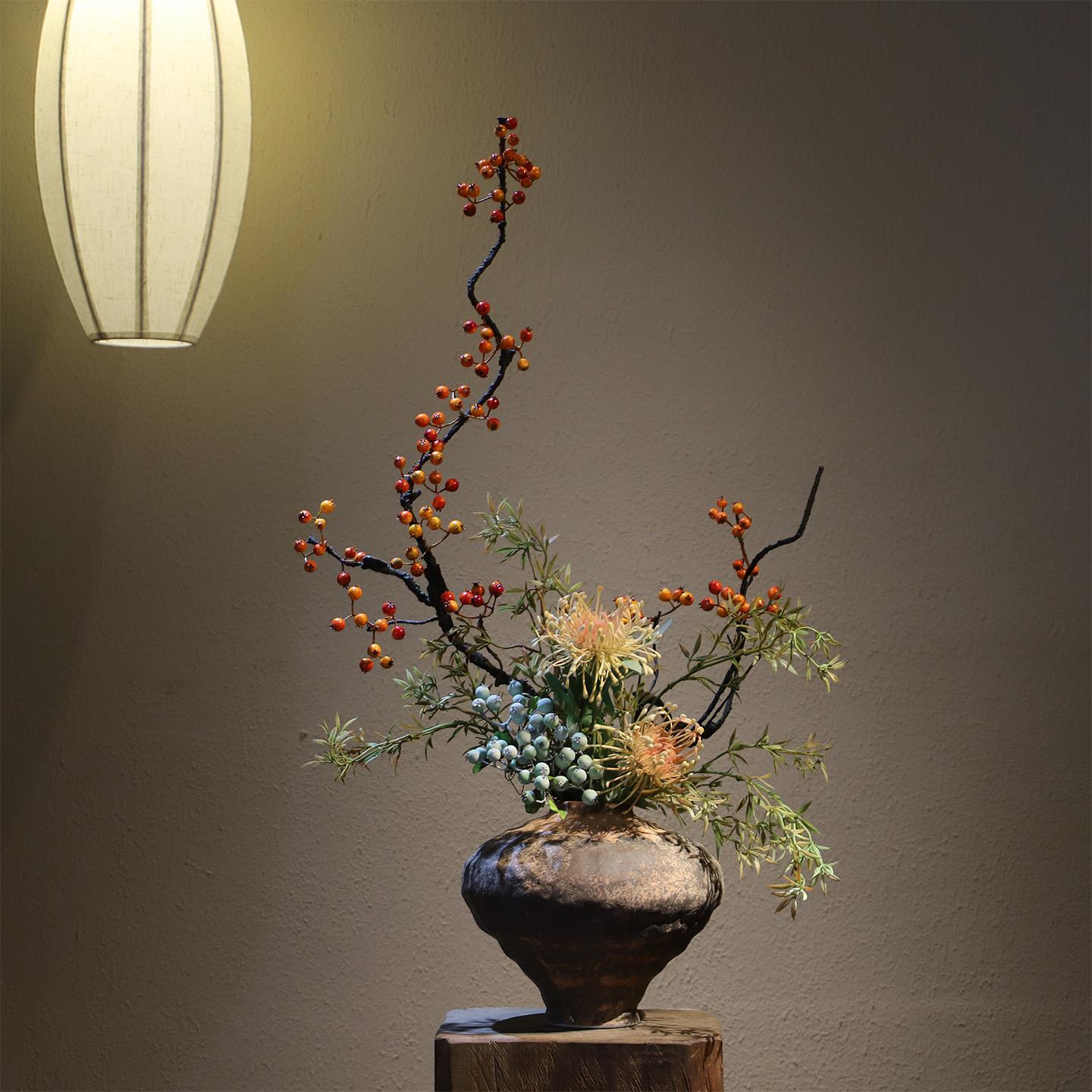 禅意侘寂陶瓷花瓶新中式宋代美学复古摆件民宿酒馆茶楼高级装饰品