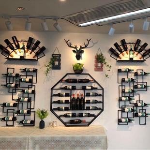 酒柜置物架酒庄复古挂墙上红酒展示架 酒吧吧台酒架创意餐厅壁挂式