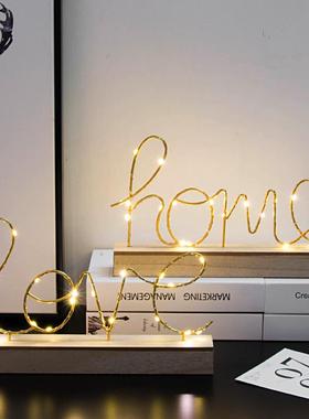 北欧风格ins客厅卧室家居房间装饰品字母夜灯创意桌面小摆件摆设