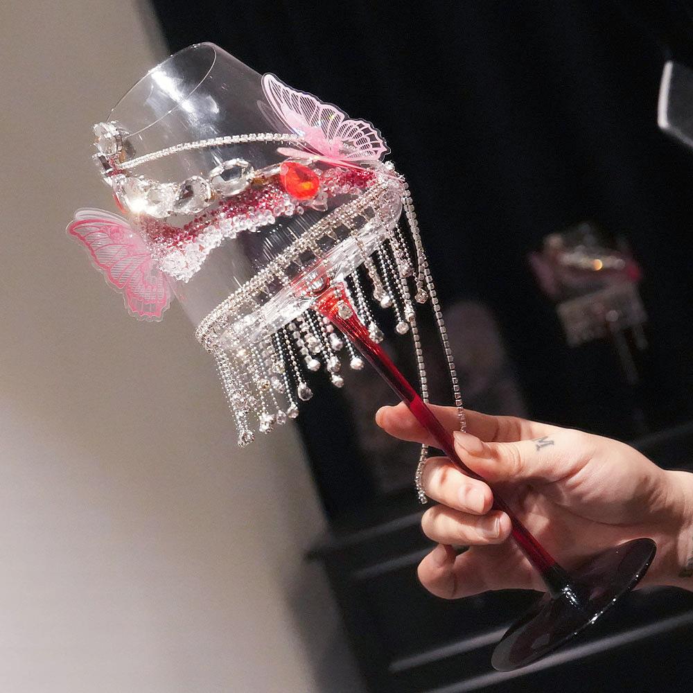 diy敬酒杯创意醉梦星河碎钻香槟杯女生自制送闺蜜高脚杯新婚礼物