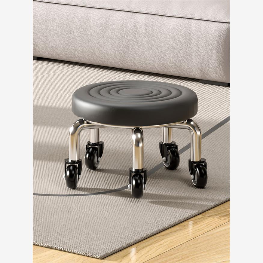 万向轮移动小凳子家用矮凳滑轮客厅颜值椅子带轮沙发板凳结实耐用