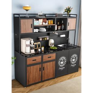 公司茶水间水吧台一体柜阳台家用办公室靠墙切洗台洗杯台水槽柜子