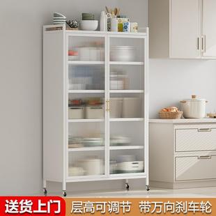 钢制厨房置物架落地多层家用多功能收纳架子微波炉锅架储物柜不锈