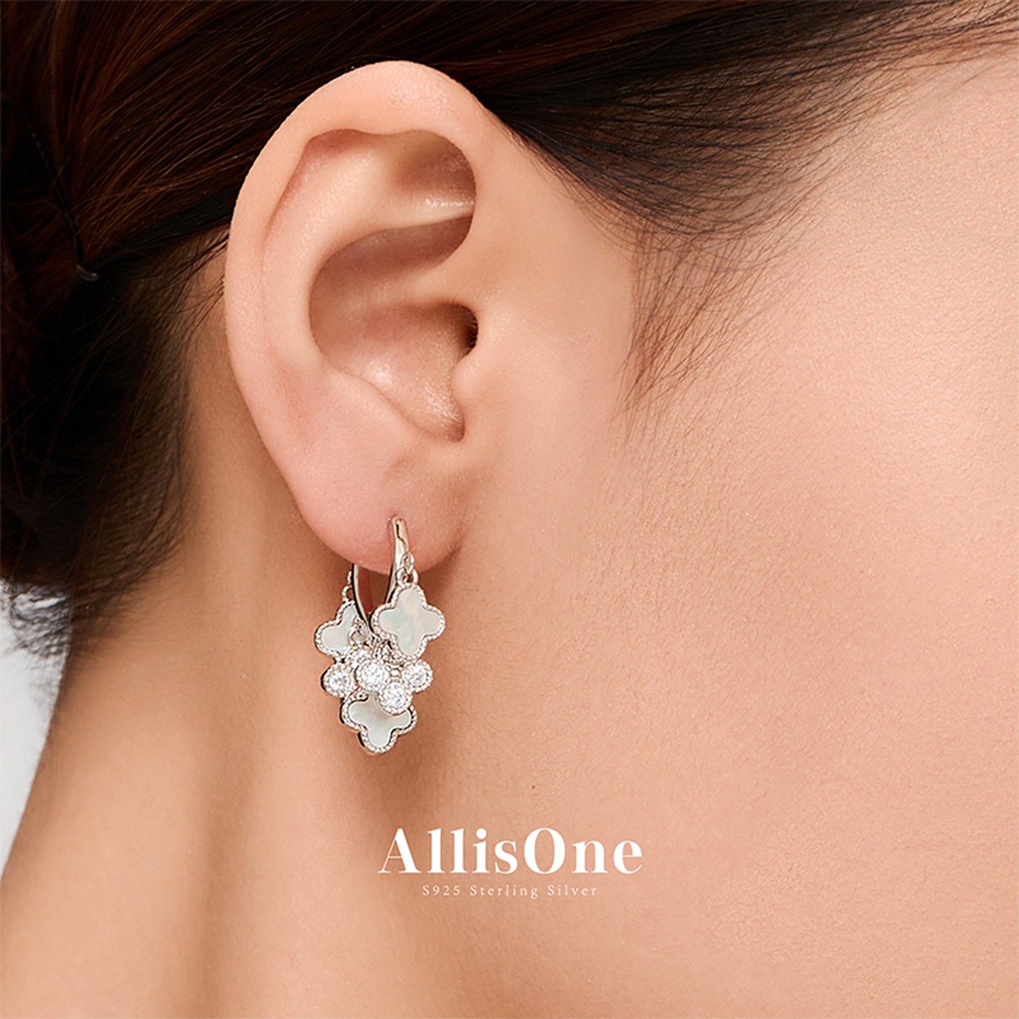 s925银AllisOne【四叶草流苏耳环】高级感轻奢百搭气质时尚大气,饰品/流行首饰/时尚饰品新,银饰耳饰,淘宝优惠券,粉丝福利购,淘宝优惠卷