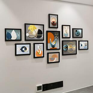 轻奢客厅照片墙相框墙组合画 画框现代客厅装饰画 画相框挂墙装饰
