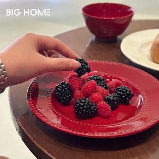 釉下彩平盘菜盘红色结婚餐具碗碟家用高级感甜品陶瓷盘子乔迁送礼