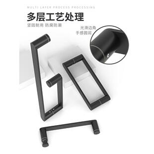 简约浴室玻璃门大拉手淋浴房门把手配件纯铜推拉门钢化单孔浴移门