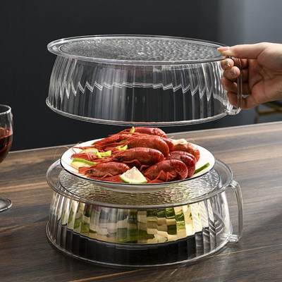 盖菜罩家用防尘防虫保温菜罩圆形透明餐桌盖饭菜罩子剩菜收纳