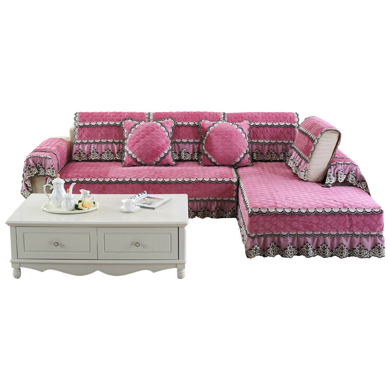 毛绒沙发垫冬季沙发套罩全包万能通用防滑靠背巾盖布坐垫子冬天款