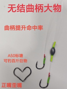 A60无结曲柄巨物钩子线黑坑青鱼标鱼大物子线曲柄钩提高命中率4付