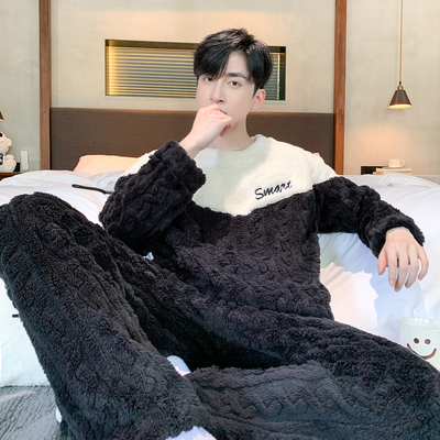 冬睡衣冬季男款加厚加珊瑚绒2025新款男士家居服套头款新款1110k