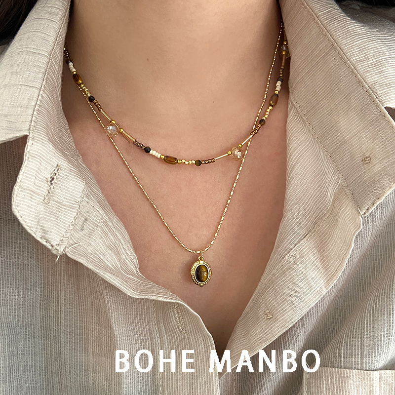 美拉德双层叠戴choker项链