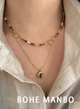 美拉德双层叠戴choker项链