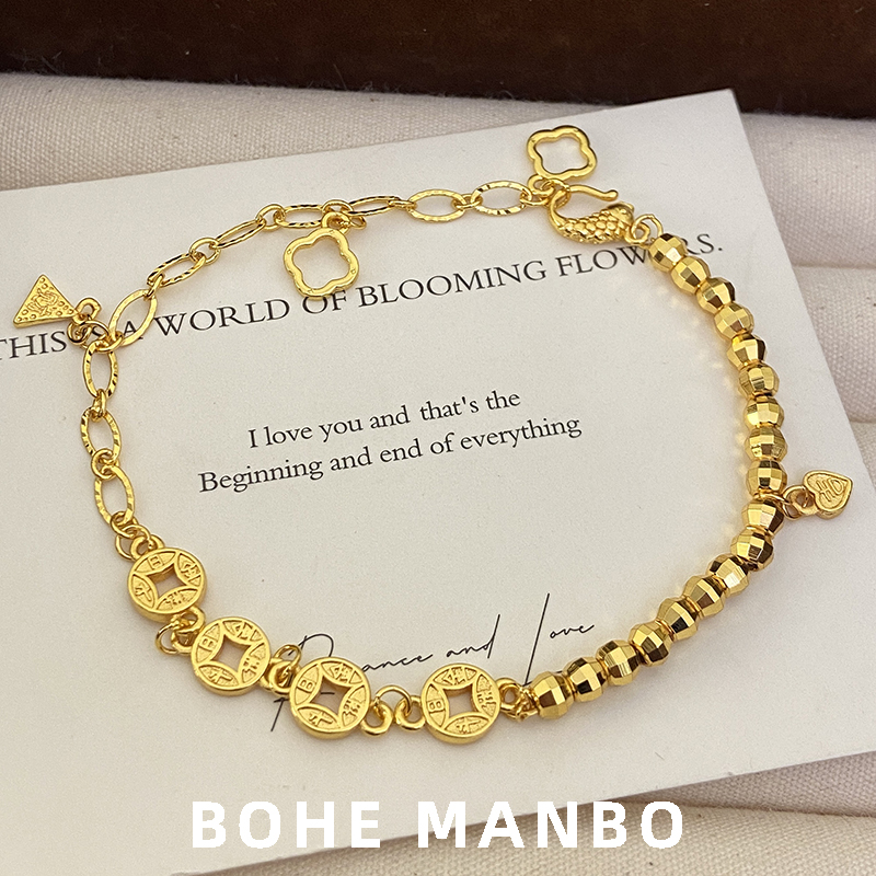 爆闪黄金色手链碎银几两女高级