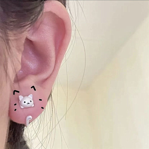 小猫尾巴耳环简约可爱小尾巴设计