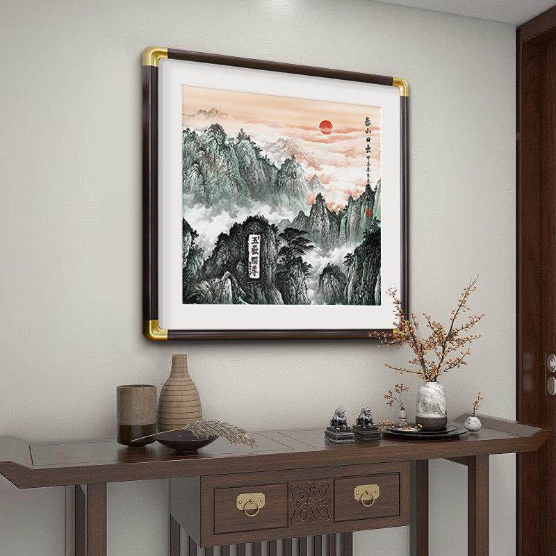 泰山日无出挂LM90370图画 画入户玄关装饰画 画室有山水靠山图办