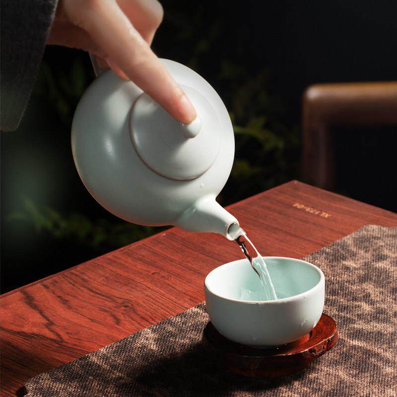 东道窑茶河南非遗茶具套组家用泡汝瓷冰裂礼釉陶汝瓷盒装天乐HEAR