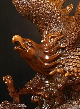 大饰BJ202302展宏图老鹰摆招财面中式客厅老板办公件室桌装品公司