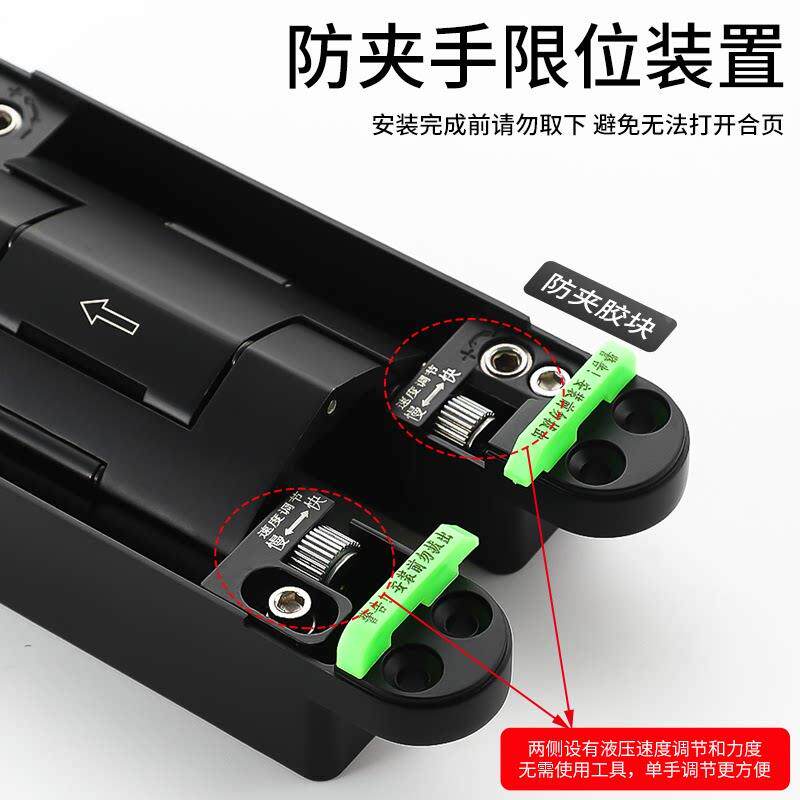 隐内形门合页液压缓链冲定位外开0暗藏铰链自动关门隐形铰开NGL18