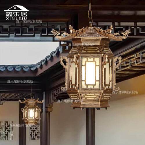 中屋式灯户道外吊灯簷彷鑫乐居古走灯笼过道古典宫凉亭庭院覆古室