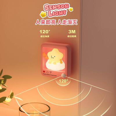 SXY智人体自感应动小夜灯磁吸能入夜户门灯儿童房间间床头起夜睡