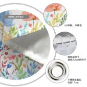 北欧水彩花布卉浴室防水化免打厚孔加洗澡妆室淋浴隔断窗防霉AAV