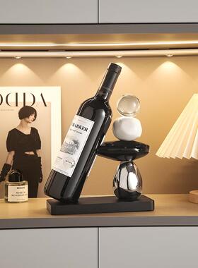 边轻奢石件来运转玄关餐柜石来运转红酒架摆家客厅酒柜电视柜装饰