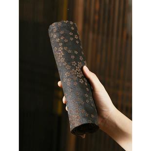 贵红手工双老布HEI料香云纱面茶垫禅宗风彷古茶盘垫格桌旗布桌茶