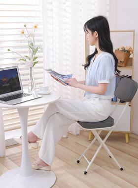 家用餐椅折叠椅子方租靠房临时形时尚白色休闲宿 舍学生-7316背椅